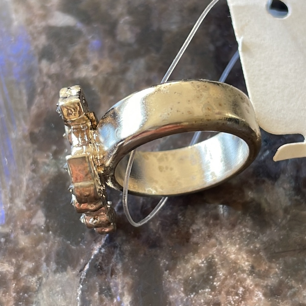 Chanel resin cc logo crystal gold ring - Picture 5 of 10